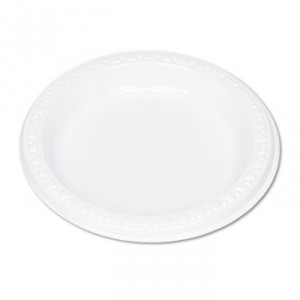 Plastic Dinnerware, Plates, 6" dia, White, 125/Pack