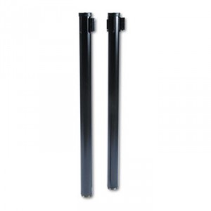 Adjusta-Tape Crowd Control Posts, Steel, 40" High, Black, 2/Box