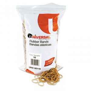 Rubber Bands, Size 10, 1-1/4 x 1/16, 3400 Bands/1lb Pack