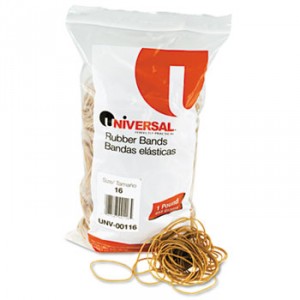 Rubber Bands, Size 16, 2-1/2 x 1/16, 1900 Bands/1lb Pack