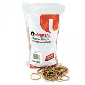 Rubber Bands, Size 31, 2-1/2 x 1/8, 980 Bands/1lb Pack