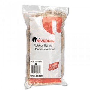 Rubber Bands, Size 33, 3-1/2 x 1/8, 640 Bands/1lb Pack