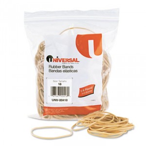 Rubber Bands, Size 18, 3 x 1/16, 400 Bands/1/4lb Pack