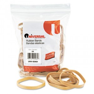 Rubber Bands, Size 64, 3-1/2 x 1/4, 80 Bands/1/4lb Pack