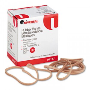 Rubber Bands, Size 117, 7 x 1/8, 50 Bands/1/4lb Pack
