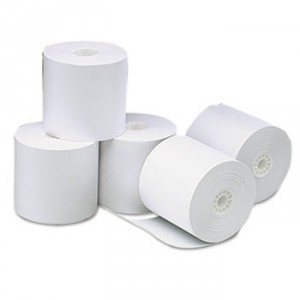 Single-Ply Thermal Paper Rolls, 3 1/8" x 273 ft, White, 50/Carton
