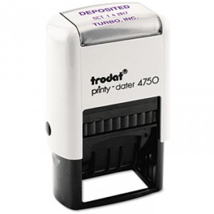 Custom Dater, Self-Inking, 1 5/8 x 1, Black/Blue/Red