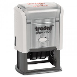 Custom Dater, Self-Inking, 2 x 1 3/16, Black/Blue/Red