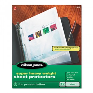 Top-Loading Super Heavy Sheet Protectors, Nonglare Finish, Letter, 50/Box