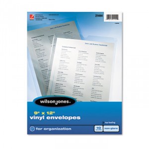 Top-Loading Envelope Pouches, Nonglare Finish, 9 x 12, 10/Pack