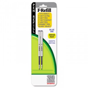 Refill for F-301, F-301 Ultra, F-402, 301A, Spiral Ballpoint, Med, Blue, 2/Pack