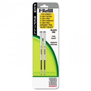 Refill for F301, F301 Ultra, F402, 301A, Spiral Ballpoint, Fine, Black, 2/Pack