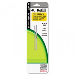 Refill for StylusPen Twist and 4C Pocket Pens, Fine, Black Ink, 2/Pack